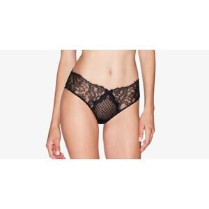 $270 La Perla Briefs Black Sz L Lace Underwear Panties Honeycomb Shadows Large